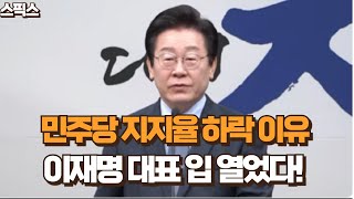 민주당 지지율 하락 이유? 이재명 민주당 대표 입 열었다. 12.3 계엄 사태 이후...