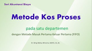 Kos Proses 1 Departemen dengan metode FIFO