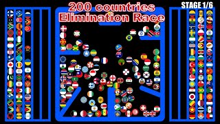 200 countries elimination marble race ~200 countries marble race~  in Algodoo | Marble Factory