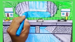 رسم سهل بالقلم الرصاص | اووه فكرة جديدة مشهد الجسر | قراءة رسم الجسر | قراءة رسم الجسر |#رسم