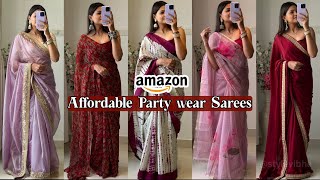 Amazon affordable party wear✨ Sarees | FarewellSarees | Wedding guest outfit | Amazon Saree Haul✨