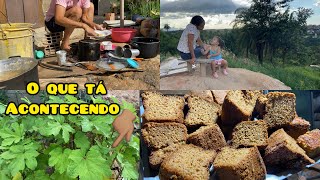 VAMOS VOLTAR  COM A OBRA DA NOSSA COZINHA CAIPIRA/FIZ BOLO DE BANANA DA TERRA/ROTINA DA TARDE