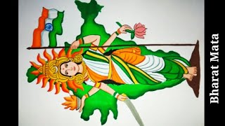 Independence day special Drawing and painting of Bharat Mata