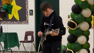 Michael Frank, playing Metallica”Master of Puppets” 🎸Middle school Talent Show