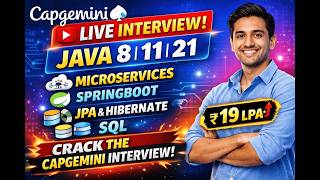 🔔 Capgemini Java Developer LIVE Real Interview | Spring Boot | Microservices | JPA | Hibernate