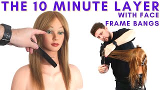 HOW TO CUT Short Layered Haircut With Face Framing Bangs