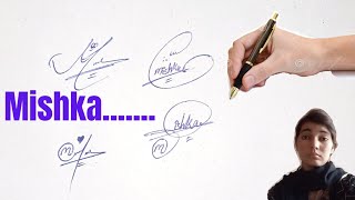 Mishka name signature#english  sign#name  signature with arooj