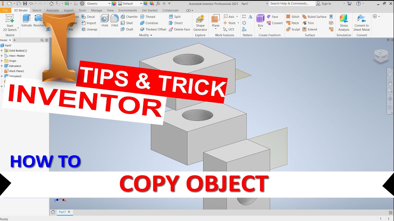 Inventor How To Copy Object Youtube