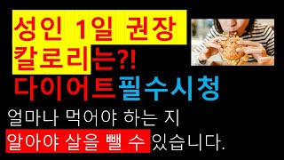 우리는 하루에 몇 칼로리를 먹어야 할까? 성인 1일 칼로리는?! 성인 하루 권장 칼로리! 다이어트를 위해 필수로 알아야 할 건강상식