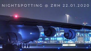 Night Planespotting | Zurich Airport 22.01.2020 | WEF Traffic