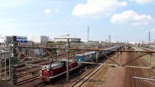 トヨタロングパス　後方に機関車連結（名古屋臨海鉄道）　笠寺