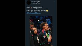 Trae Young’s reaction to the Dejounte Murray ￼trade #shorts