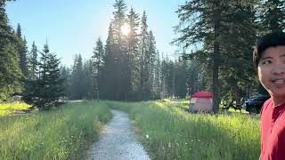 whistler campground and mount Edith in Jasper National Park, Alberta, Canada