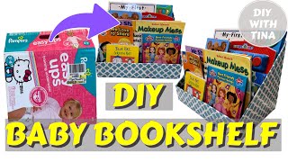 🥰 How to make the easiest baby bookshelf from diaperbox