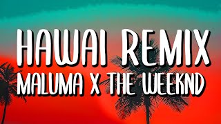 Maluma & The Weeknd - Hawái REMIX (Letra/Lyrics)