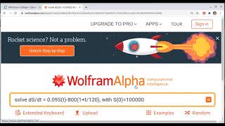 Math 244 Solve 2.3.11 using Wolfram Alpha