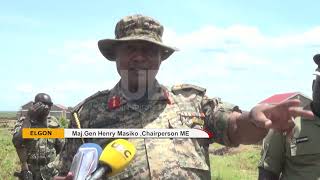 UPDF MONITORING AND EVALUATION TEAM INSPECTS ENGINEERING WORKS IN BULAMBULI