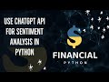 Use ChatGPT API for Sentiment Analysis in Python