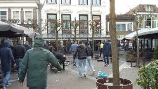 Heracles FC - Utrecht fans clash in center of Almelo