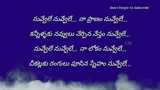 Nuvvele Nuvvele Song Lyrics In Telugu ||Lyrics In Telugu