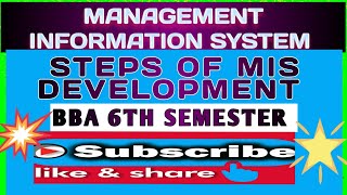 STEPS OF MIS DEVELOPMENT