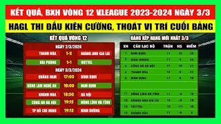 Kết Quả, Bảng Xếp Hạng Vòng 12 V.League 2023 Ngày 3/3 | HAGL Thi Đấu Kiên Cường Thoát Khỏi Đáy Bảng