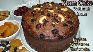 Christmas Special Plum Cake Recipe | Eggless & Without Rum Rich Fruit Cake | Kerala Plum Cake