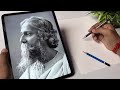 How to draw Rabindranaath Tagore,  Loomis method,  Step by step