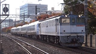 9862レ【小田急30000形EXEα甲種輸送】EF65 2066号機　静岡駅通過