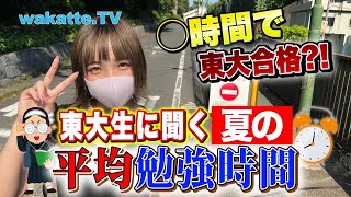 【東大生】夏の１日の平均勉強時間は何時間だ！？東大生のリアル勉強法も調査！【wakatte TV】#749