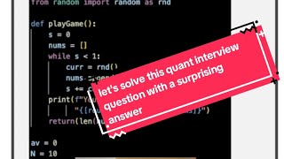 A quant interview question that has a surprising answer!
