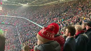 Guernsey Welsh Male Voice Choir lead the singing of the national anthems at the Principality Stadium