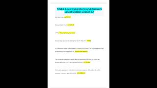 NICET Level I Questions and Answers Latest Update Graded A+