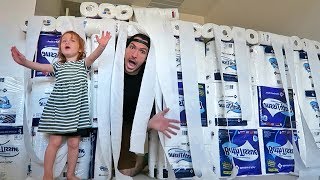 GIANT Toilet Paper Fort DESTROYED!!