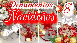 8 ADORNOS NAVIDEÑOS CASEROS | IDEAS NAVIDEÑA RECICLANDO CD | Christmas ornaments / enfeites de Natal