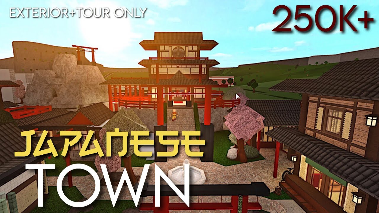 Bloxburg Japanese Town 250k Exterior Tour Only Youtube