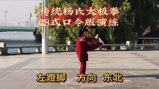 传统杨氏太极拳28式口令+字幕动作同步完整版，动作美观，练悟双修！