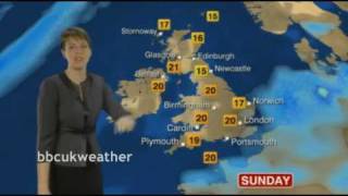 BBC Weather @ 18:57 Thursday 12 August 2010 with Susan Powell