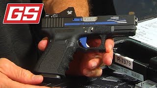 Lenny shows off a sweet G23 with a  Thin Blue Line theme