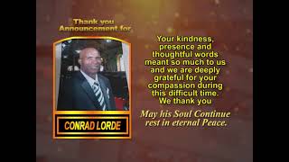 Conrad Lorde ~ Thank You