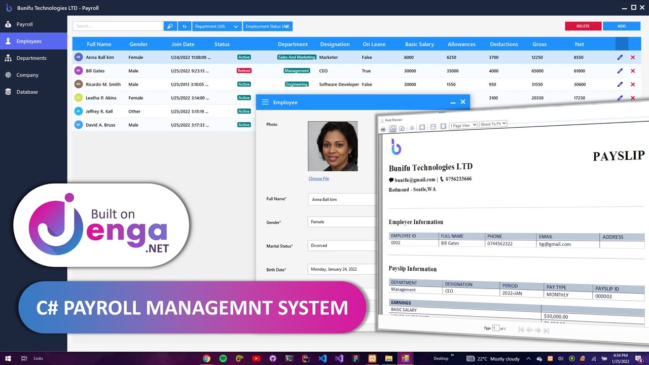 C Tutorial Payroll Management Software Complete Source Code Mysql