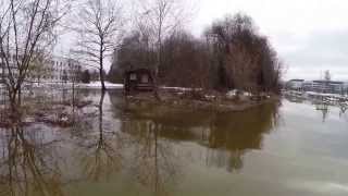 Flood waters around Alpen-Adria Universität Klagenfurt