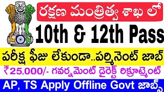 10+12th అర్హతతో  Govt Jobs 10th Class Job 12th Class Job Latest Jobs in AP LDC Jobs Storekeeper Jobs