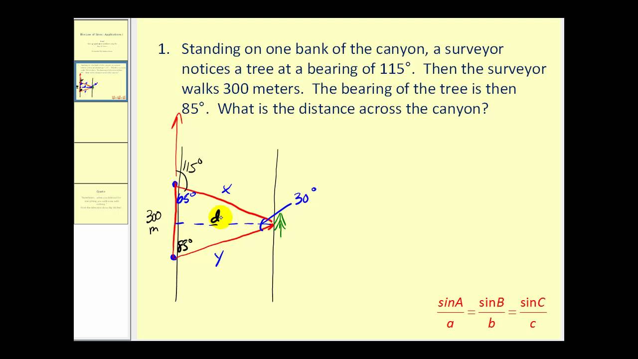 The Law Of Sines: Applications I - YouTube