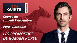 Pronostics Quinté PMU - 100% Quinté du Samedi 7 décembre à Paris-Vincennes