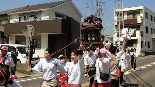 2023年 美浜町布土 試楽祭 上村組護王車（会所曳き出し～五社曳き込み）