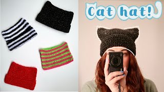 Crochet your own Cat Hat! | Fast and Easy, Beginner Friendly DIY! 🧶✨