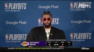Anthony Davis POSTGAME INTERVIEWS | Los Angeles Lakers fall to Denver Nuggets 101-99 in Game 2