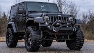 Jeep Wrangler JK Full Width LED Winch Bumper with OE Fog Light Port by Rough Country