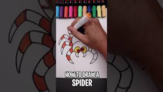 How To Draw a Halloween Spider 🕷 56 Second Tutorial #shorts